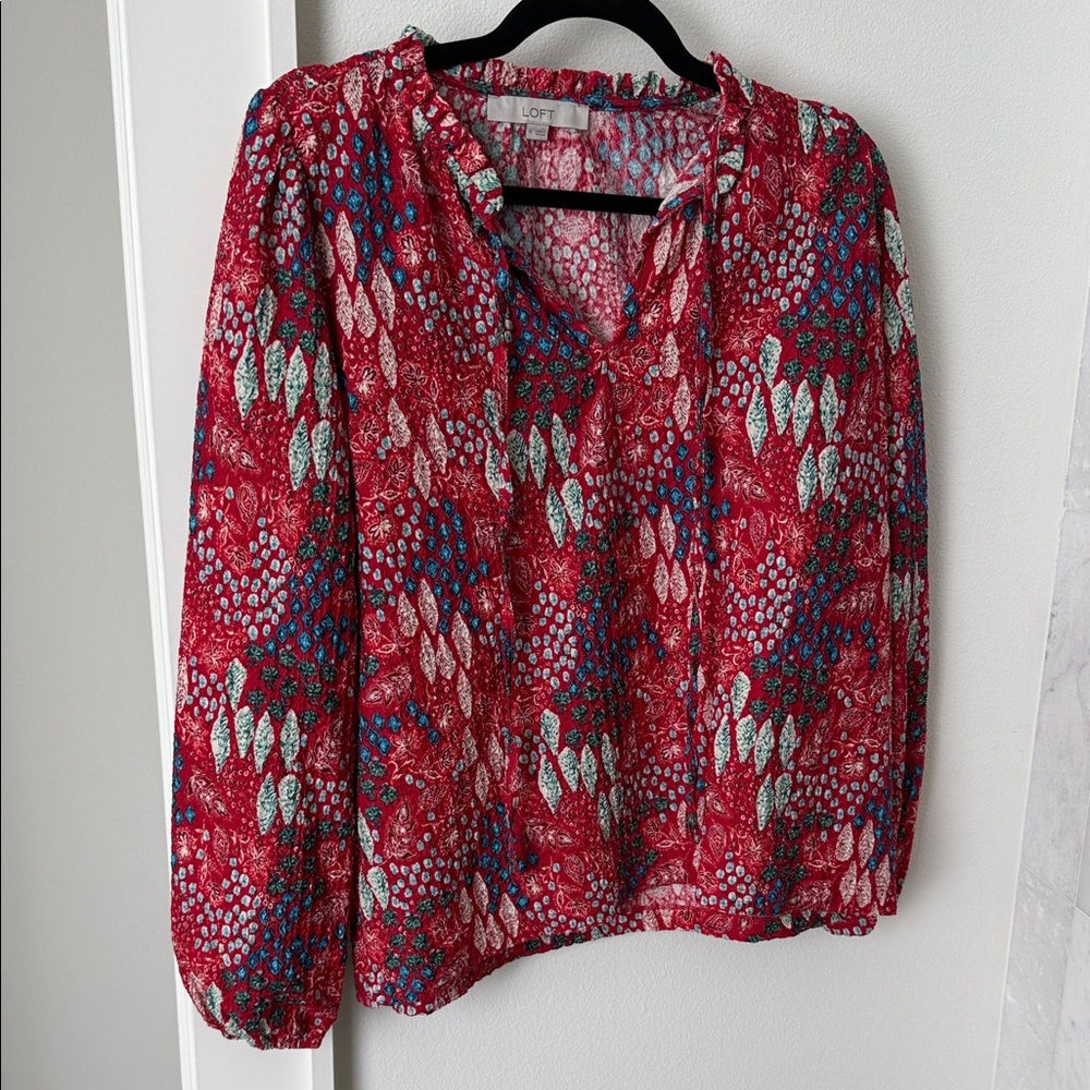 LOFT Multicolor Patterned Blouse